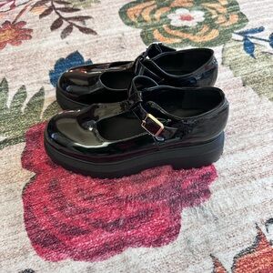 ASOS Glossy Black Loafers with Buckle